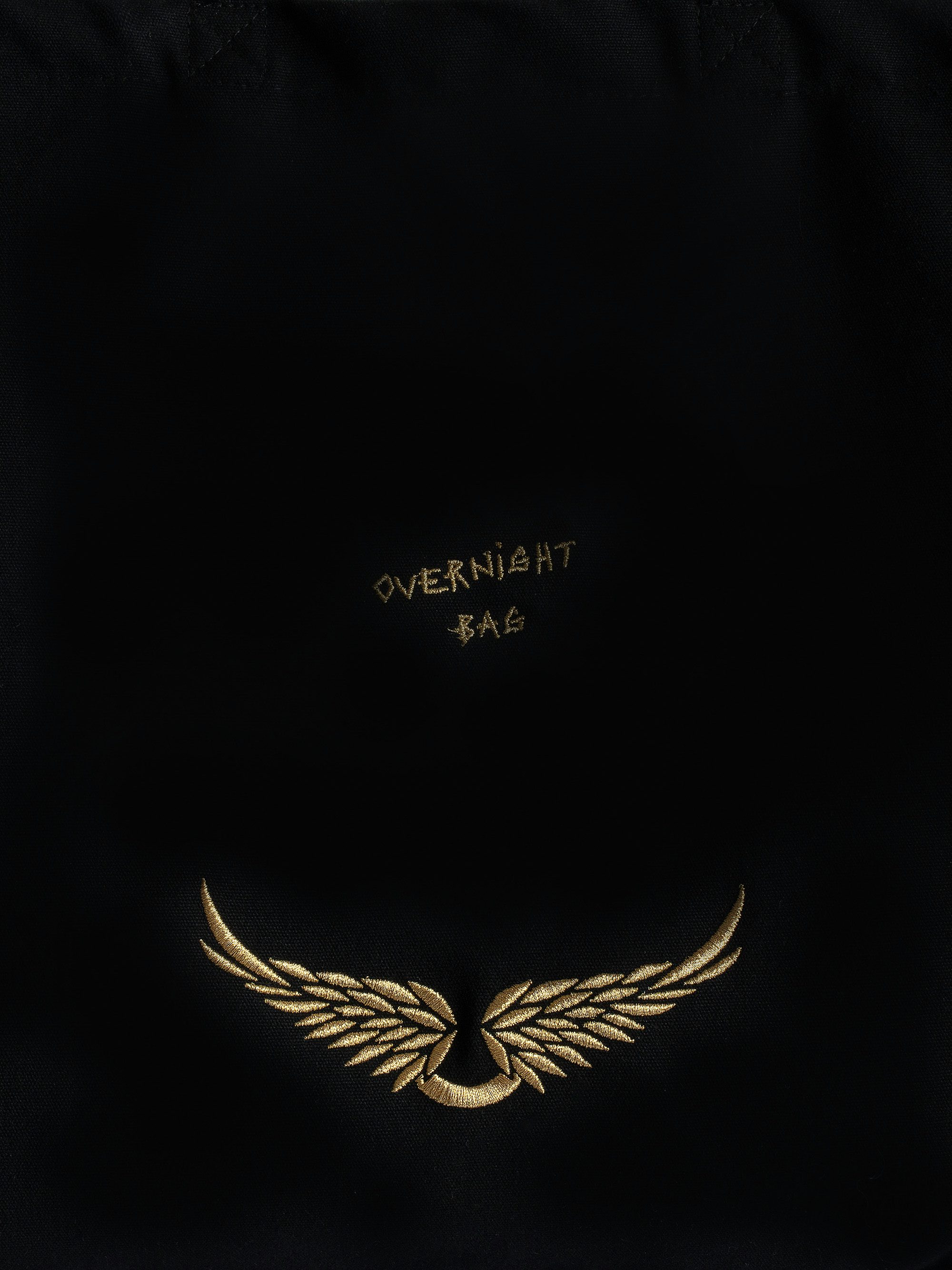 Overnight Tote Bag - Voltaire Vice large black cotton tote bag.